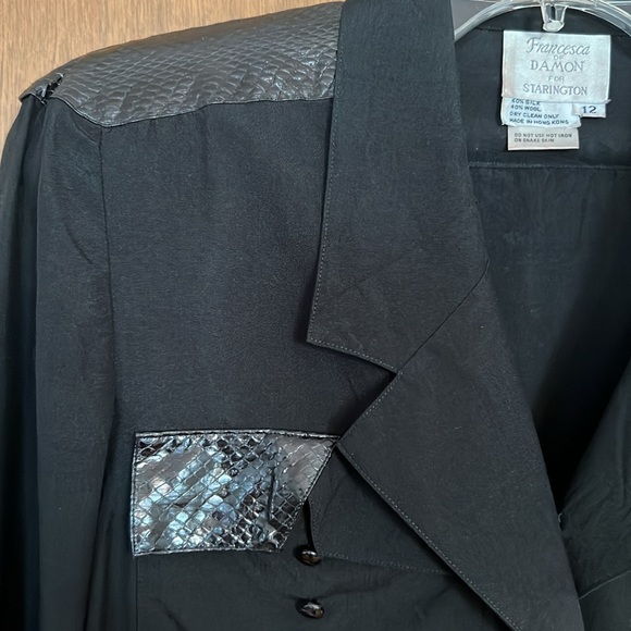 VTG Francesca by Damon for Starington Snake Skin Details Shirt size 12 - Picture 2 of 15